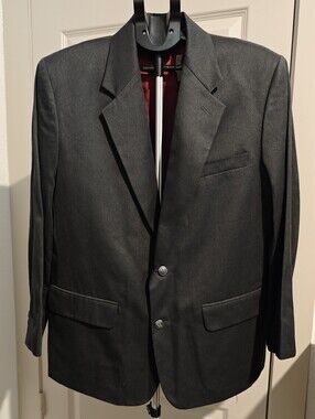 NWOT Claiborne Men's Black Solid Blazer 2 Button Front Sport Coat Size 40S
